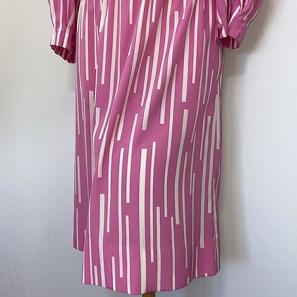 Balenciaga Dress Pink White Button Down Excellent Size 8 - Picture 4 of 8